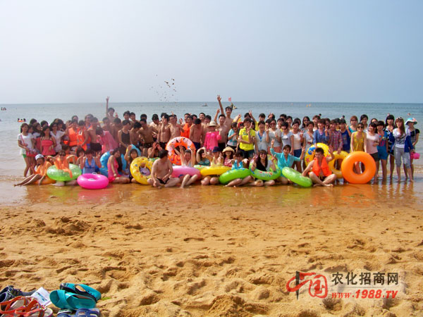 在海邊